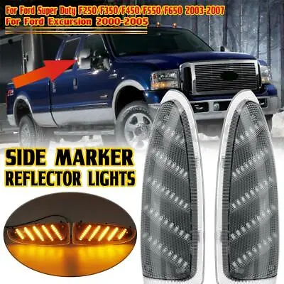 2x Clear Amber LED Side Mirror Lights Lamp For Ford F250 - F350 Super Duty 03-07 • $24.39