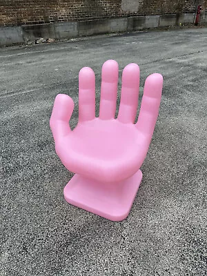 Pale Pink Left HAND SHAPED CHAIR 32  Tall Adult 70s Retro ICarly NEW • $199