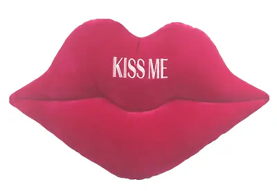 KISS ME Emoji Cushion Pink Velvet Pop Up Pillow Love Novelty Home Gift • £7.49