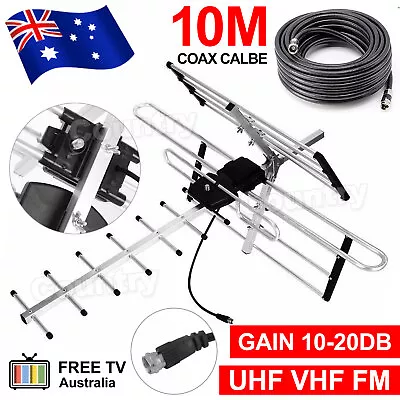 Digital TV Outdoor Antenna Aerial UHF VHF FM AUSTRALIAN Signal Amplifier Booster • $26.85