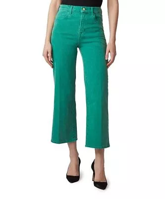$198 J Brand Hopper Green Joan High-Waist Crop Wide-Leg Jeans Hopper Size 23 • $77.39