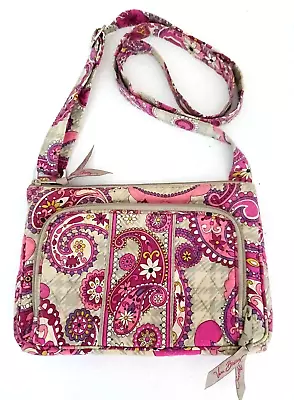 NEW Vera Bradley Hipster Crossbody Paisley Meets Plaid 10X7 Lg Zip Outer Pocket • $13.99