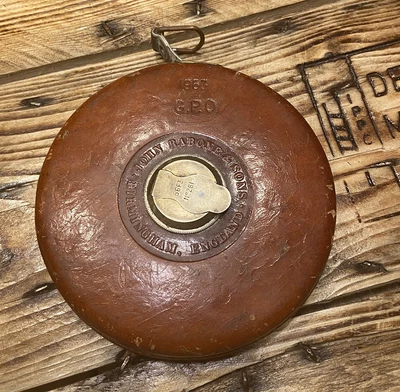 £16 • Buy John Rabone & Sons-66ft-No 281-G.P.0-1963-Leather & Brass Tape Measure
