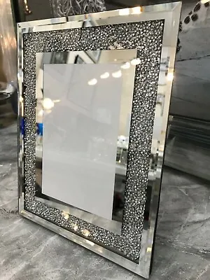 Crushed Diamond 4x6 18x 24cm Photo Frame Mirror Glass Trim Sparkle Picture • £15.99