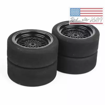 US  Tires&Wheel Rims 4Pcs 1/10th On-road Foam  12mm Hex For HSP HPI RC Race  Car • $23.41