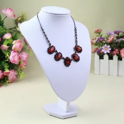 1X White Leatherette Necklace Display Bust 35cm High • $25