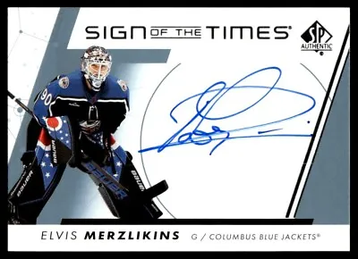 2022-23 SP Authentic Sign Of The Times Elvis Merzlikins Auto Columbus Blue • $6.50