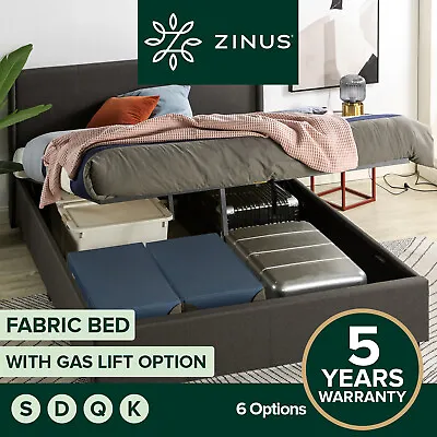 $219 • Buy Zinus Bed Frame Gas Lift QUEEN DOUBLE KING SINGLE Base Platform Fabric Storage