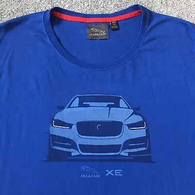 Jaguar XE Car T Shirt Men XL UK Large Blue Licensed Excellent 22” Pit To Pit • £14.90