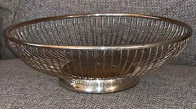 Vintage Silverplate Round Wire Metal Bread Basket (Made In Italy) • $19.99