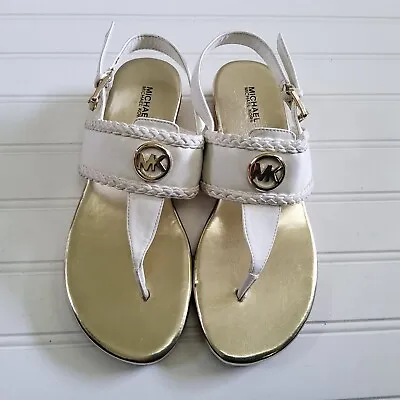 Michael Kors MK Women’s Perry Braided Sandals White Size 5 • $29.99