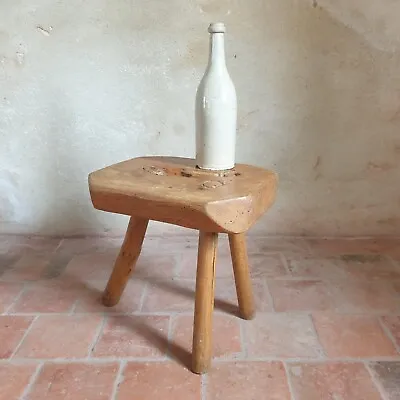 Primitive Rustic French Vintage 3 Legged Milking Stool • £120