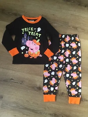 £9.20 • Buy TU New Peppa George Pig Halloween Glow In The Dark Pyjamas Set Age 2-3 Years