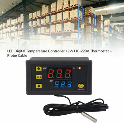 £6.05 • Buy LCD Digital Temperature Controller Switch Probe Thermostat Control 12V/110-220V