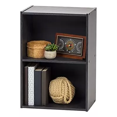 Iris Usa 2tier Open Cubby Storage Shelf Small Sturdy Storage Bookshelf Cabinet F • $41.25