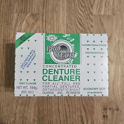 Protech Denture Cleaner Pre-Measured Mint Flavored Foil Packet Box 7g 22 Pack • $30