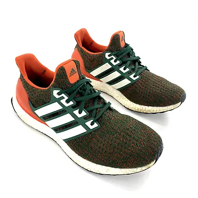 Adidas Ultraboost 4.0 Miami Hurricanes Sz 10 Mens Running Shoes Sneakers Green • $40.45