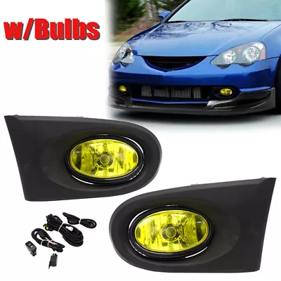 Fit 2002 2003 2004 Acura RSX Yellow Lens Bumper Fog Lights Lamps W/Bulbs Pair • $30.20