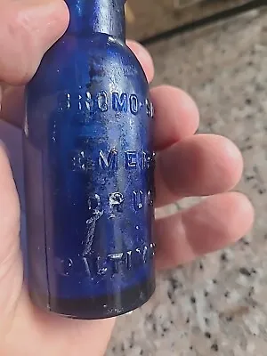 Vintage BROMO SELTZER Cobalt Blue Glass Bottle 4  Emerson Drug Co. Baltimore MD • $25.10