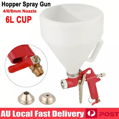 6L Texture Hopper Sprayer Spray Gun Spraying Render Plaster Painting 3 Nozzle • $21.98