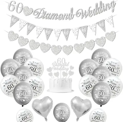 £13.31 • Buy Diamond Wedding Decorations, 60th Wedding Anniversary Decorations 60 Diamond We