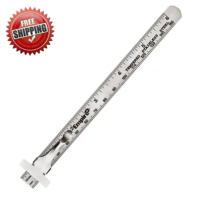 Stainless Steel 6 In. Pocket Rule Ruler | Sliding Clip |  Depth Height Gauge  • $5.79