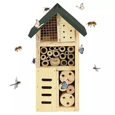 Mix Large Natural Woodside Wooden Insect Bee House Bug Hotel Shelter Garden • £8.99