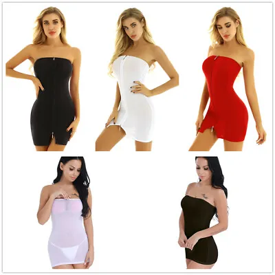 £5.57 • Buy Women Ladies Transparent Sheer Micro Mini Dress Sleeveless Tube Top Nightdress