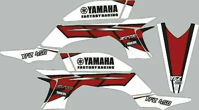 Graphics For 2003-2008 Yamaha YFZ450 YFZ 450 White Red ATV Decals Stickers  • $117.91