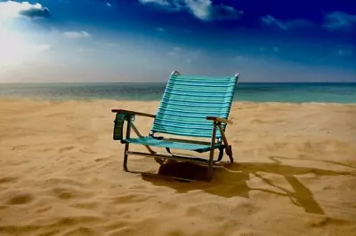 Polyester Aluminum Beach Chair Multi-color With Handles And Straps. SPECIAL BUY • $24.52