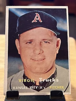 1957 Topps Virgil Trucks Baseball Card A's Athletics  #187 Vgex • $3.99