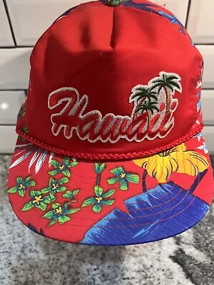 Vintage HAWAII TROPICAL FLORAL SNAPBACK Trucker Hat Baseball Cap Lid Rare • $19.99