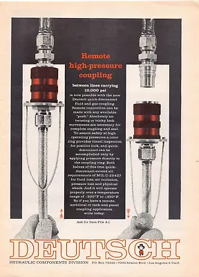 Deutsch Hydraulic Components Div High Pressure Coupling Vintage Magazine Ad • $17.95