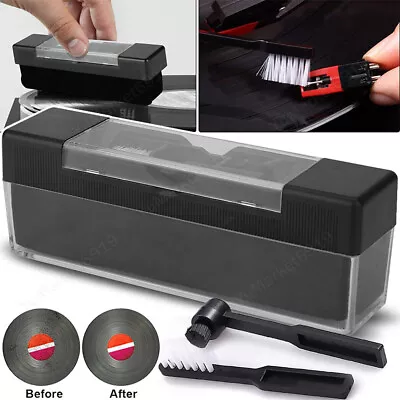 3in1 Vinyl Record Cleaning Brush Set Stylus Velvet Anti-static Cleaner Tool Kit • $8.57