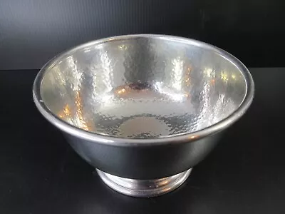 Vintage Handmade Hammered Shirley Williamsburg Virginia Pewter Bowl 5 3/8  Diam. • $95