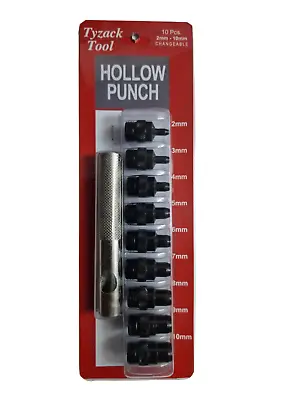 Tyzack Hollow Wad Punch Set Of 10 (2 3 4 5 6 7 8 9 10mm) - HP01 • £6.91