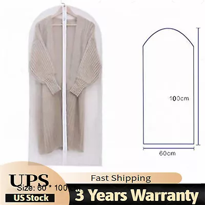 5Pcs Full Zipper Coat Carrier Garment Bag Travel Suit Dress Storage Clear Cover • $5.60