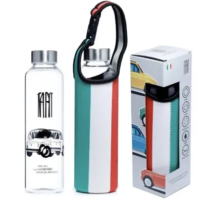 £5.99 • Buy Reusable 500ml Glass Water Bottle With Protective Neoprene Sleeve Fiat Car