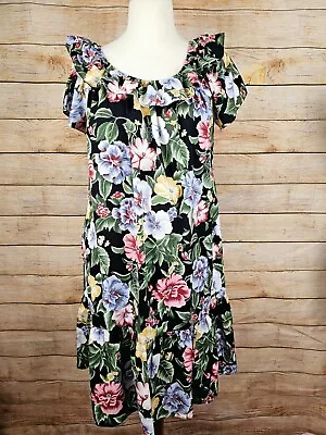 Hilo Hattie Floral Print Cotton Mumu Midi Dress Size Xlarge  • $16.95