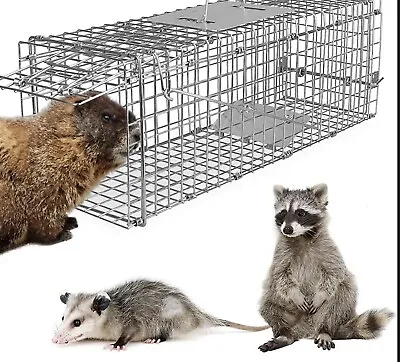 IMounTEK Live Animal Cage Trap Humane Trap Cage Catch Release 24X8X7.2In • $29