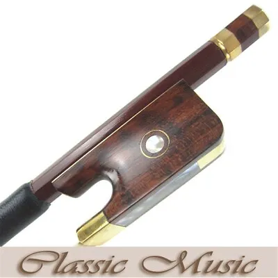 Gold Alloy Fitted Pernambuco Viola Bow With Snakewood Frog (4/4)Free Shipping • $49.96