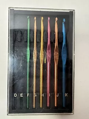 Boye Aluminum Crochet Hooks F-K In Lidded Case.  Missing D-E  - See Description • $12.99