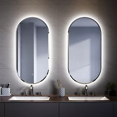 450x900mm 900x450mm Back&Front LED Light Oval Bathroom Mirror • $128