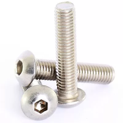 M4 M5 M6 M8 A2 Stainless Hex Socket Button Head Allen Bolts Screws Screw Iso7380 • £7.10