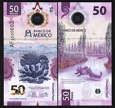 Mexico 50 Pesos 2021 UNC Polymer P-New Design • $5.85