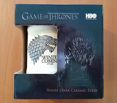 GAME OF THRONES: HOUSE STARK CERAMIC STEIN (Official HBO Licensed Product) NEW  • £10.95