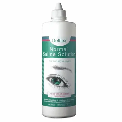 Gelflex Normal Saline Solution 500mL Sterile Contact Lenses Sensitive Eyes • $4.44