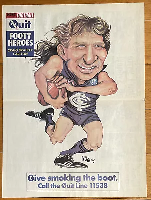 1991 Inside Football Poster - Carlton Blues; Craig Bradley • $19.99