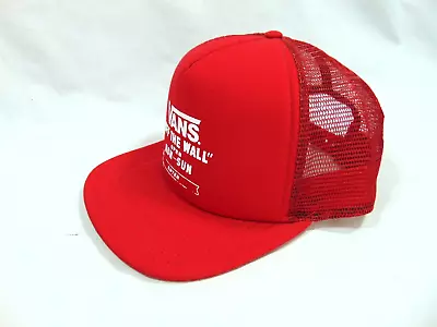 Vans Off The Wall OS Adjustable Snapback Trucker Hat All Red • $27.99