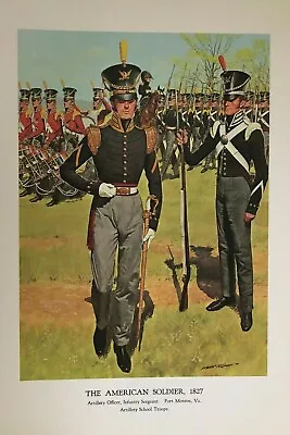 Vintage McBarron Military Art Print The American Soldier 1827 Artillery Officer • $13.50